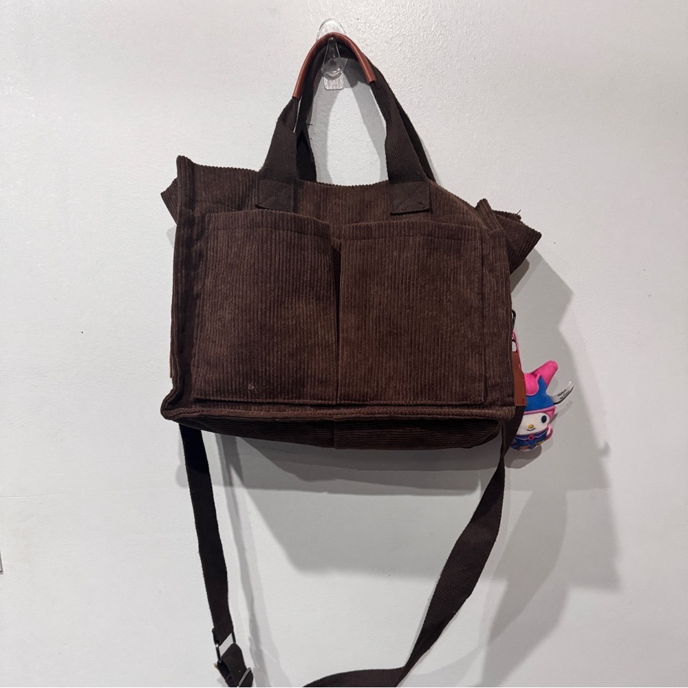 Viral tiktok brown tote bag crossbody  with concha coin bag